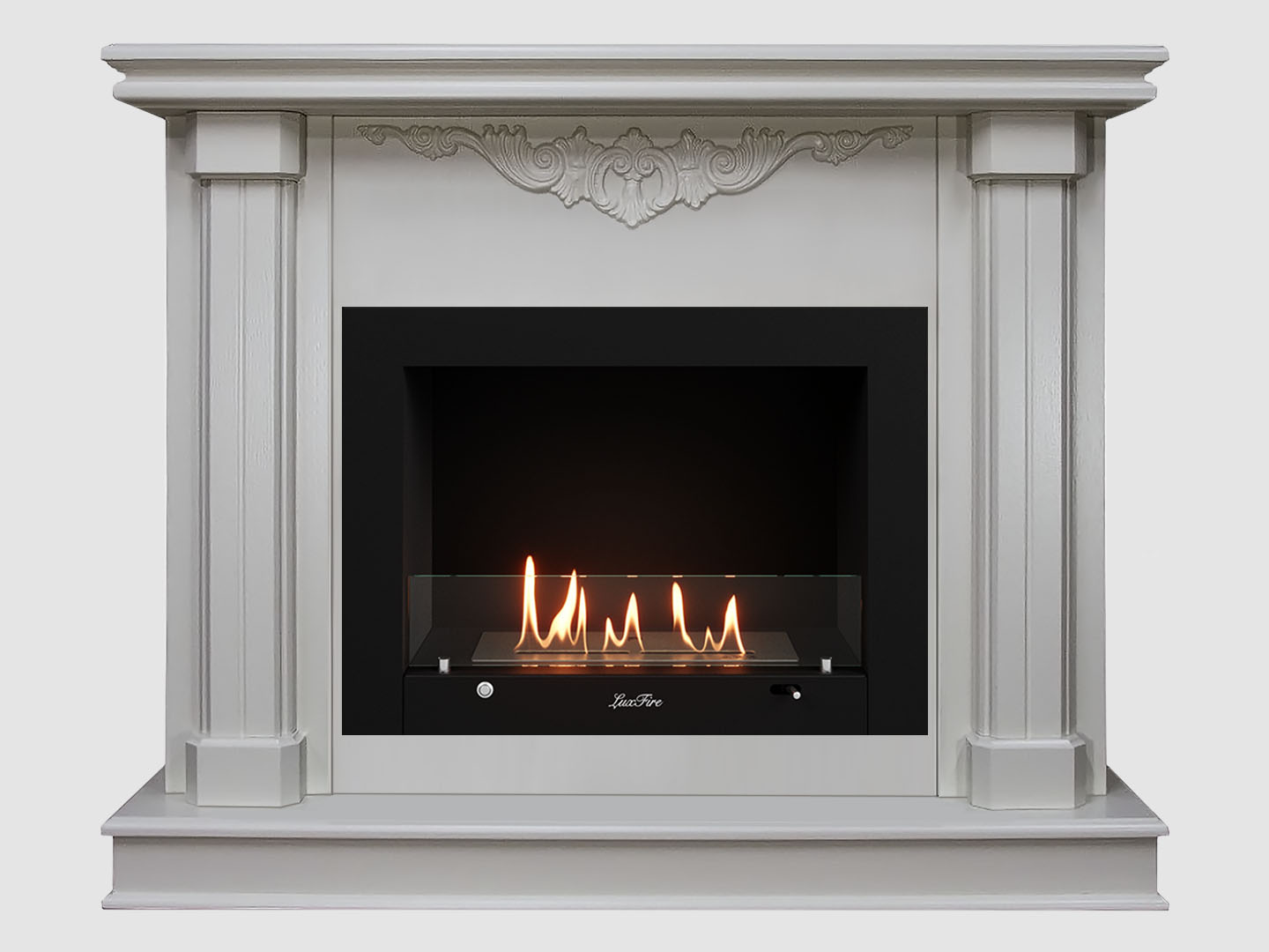Каминный портал МДФ "Лукас 1080" с биокамином Lux Fire "Фаер Бокс 3-25.5" (белый) Каминный портал МДФ "Лукас 1080" с биокамином Lux Fire "Фаер Бокс 3-25.5" (белый) по цене 88 500 руб.