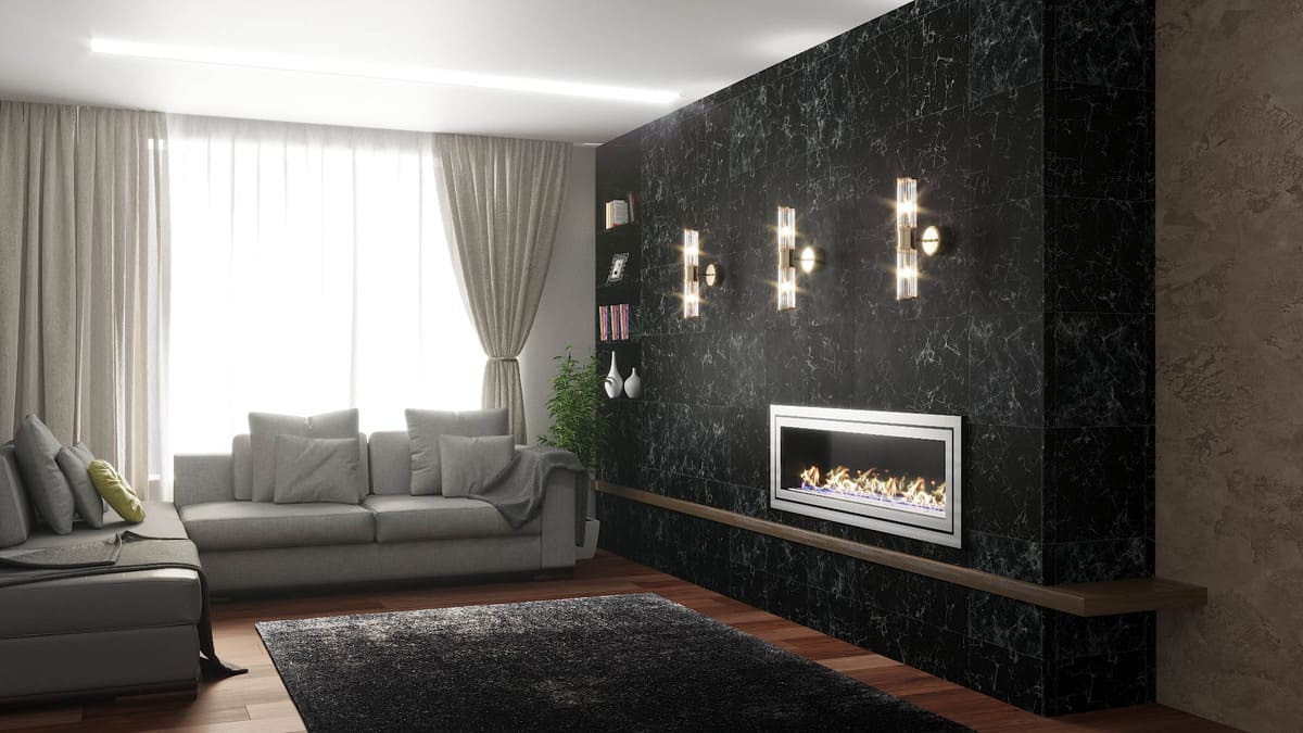 Биокамин "Русский огонь" Стенли 1500V встраиваемый с декоративным стеклом (стемалитом) по цене 63 650 руб.