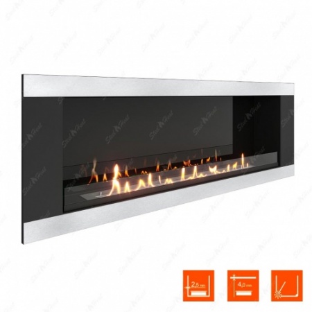 Биокамин SteelHeat LONG-H 1500 стекло + стемалит по цене 74 400 руб.