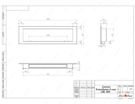 Биокамин SteelHeat LONG-V 1800 стемалит по цене 72 900 руб.