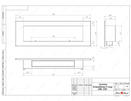 Биокамин SteelHeat LONG-H 1200 по цене 42 000 руб.
